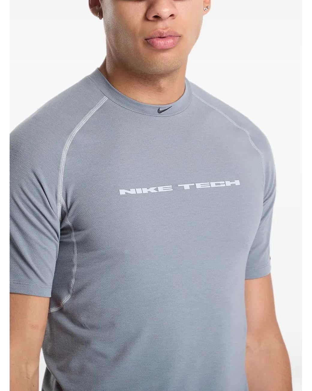 Nike Blue Tech Dri-Fit Short-Sleeve Top for men