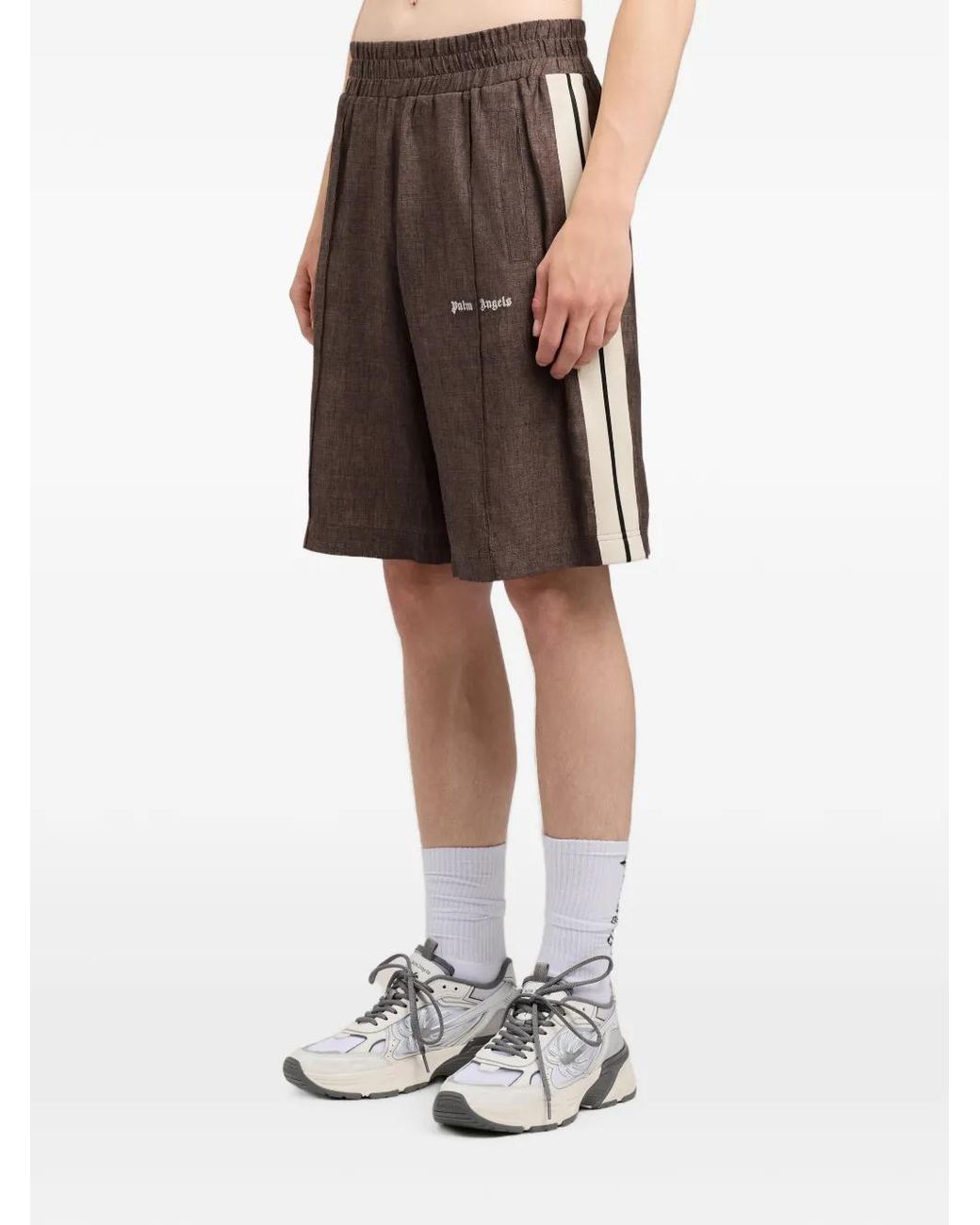 Palm Angels Gray Classic Logo Track Shorts for men