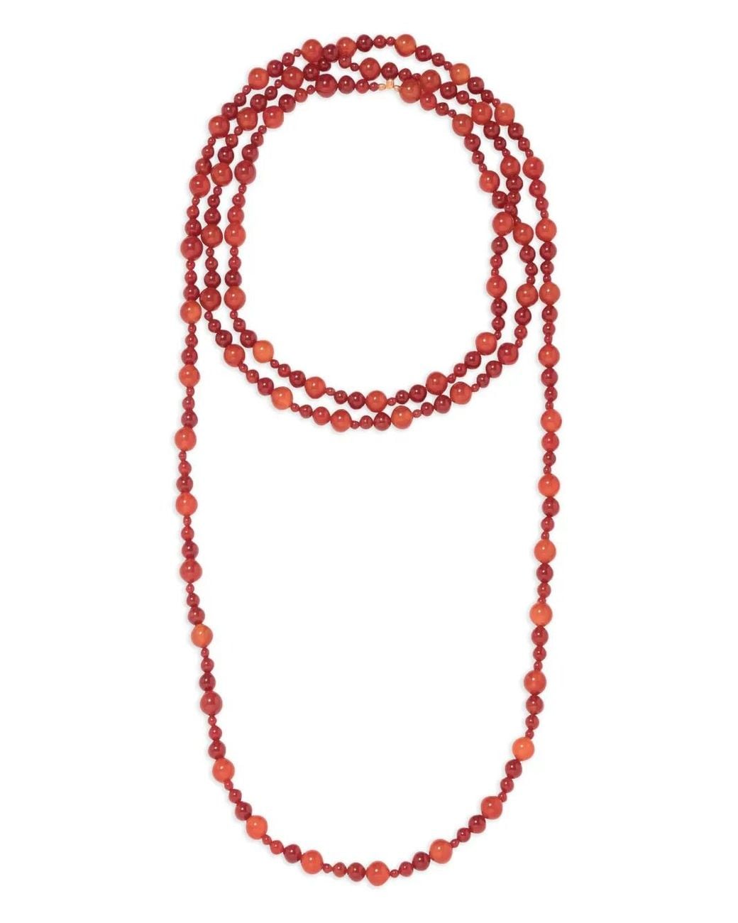 Jennifer Behr Red Veda Beaded Necklace