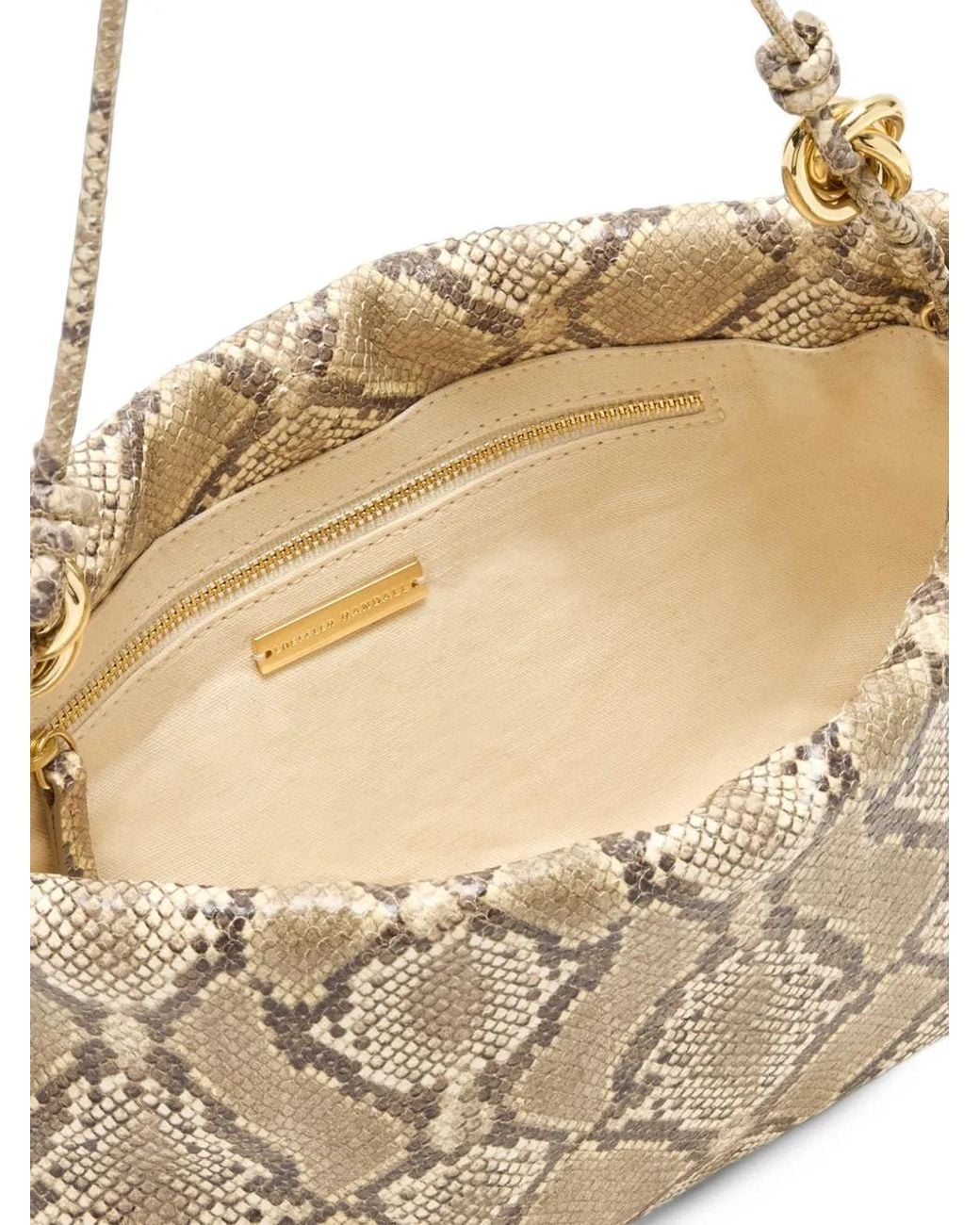 Loeffler Randall Metallic Kiri Snakeskin-Effect Shoulder Bag
