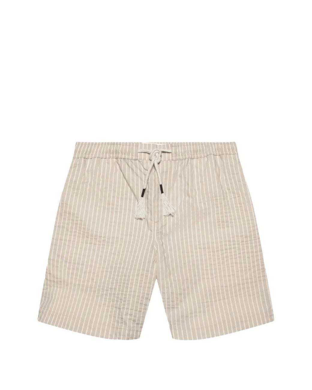 Orlebar Brown White Sonoran Seersucker-Stripe Shorts for men