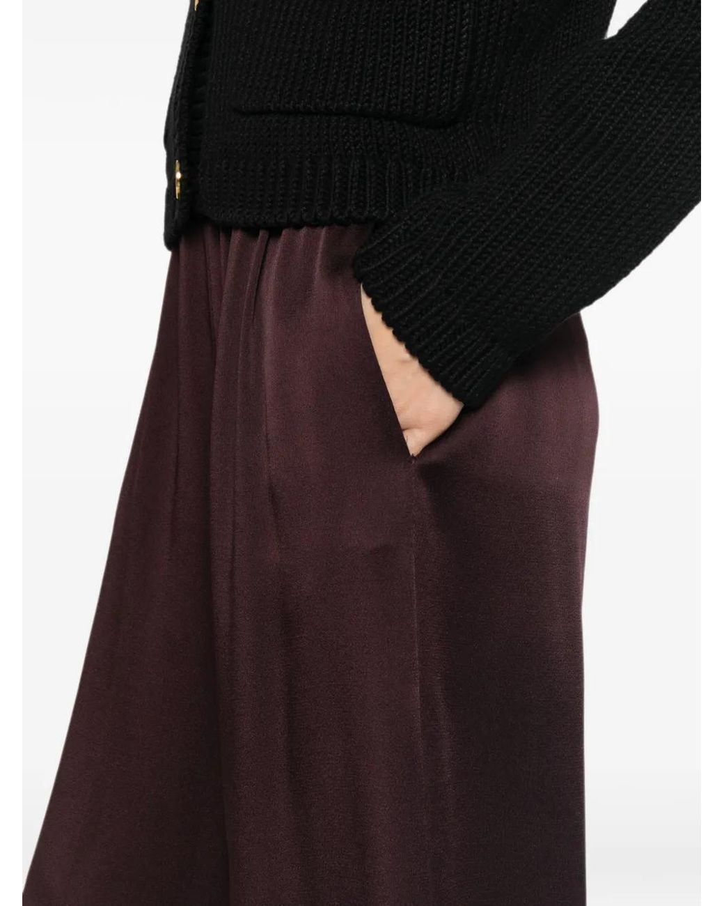 Antonelli Purple Elasticated-Waist Palazzo Pants
