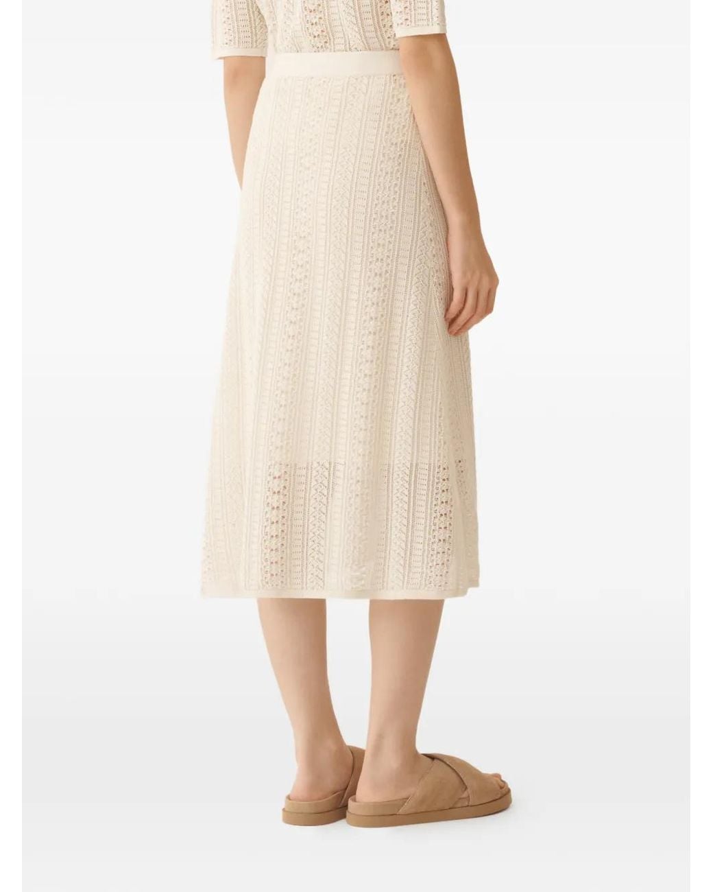 Fabiana Filippi White Button Patch-Pocket Skirt