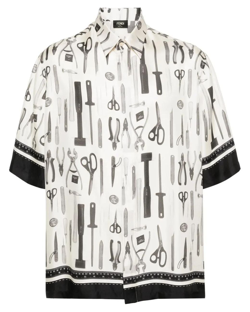 Fendi White Luxury Silk Shirt For for men