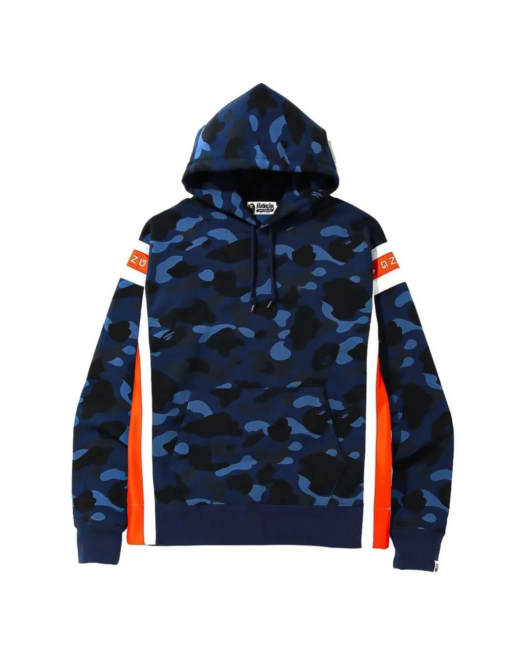 A Bathing Ape Blue Color Camo Logo-Tape Hoodie for men