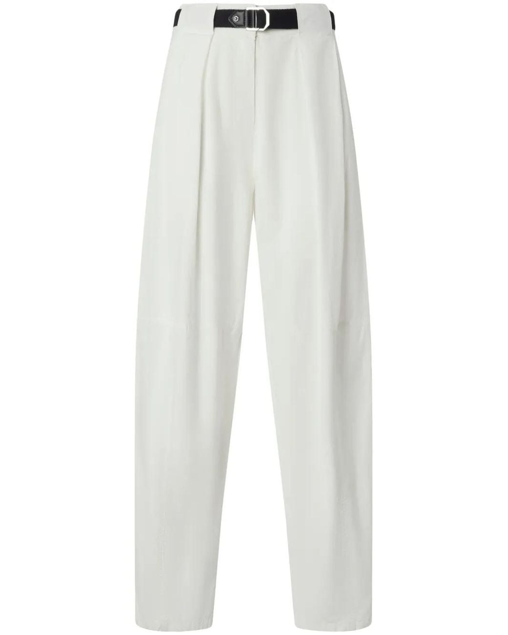 Pinko White Pleat-Detail Trousers