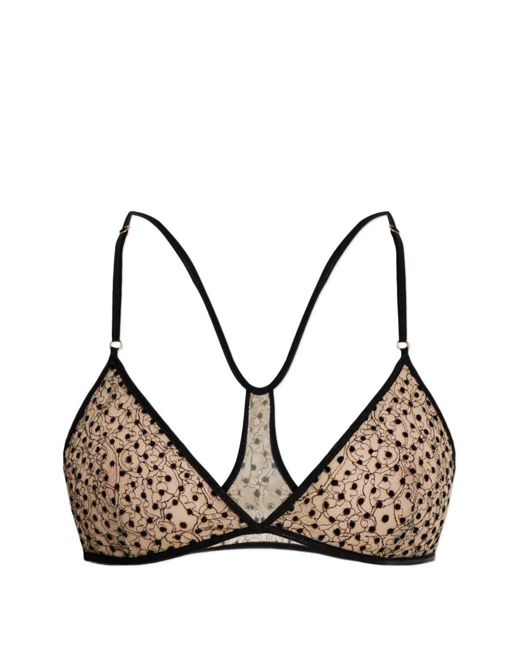 Tom Ford Natural Polka-Dot Lace-Trim Bra