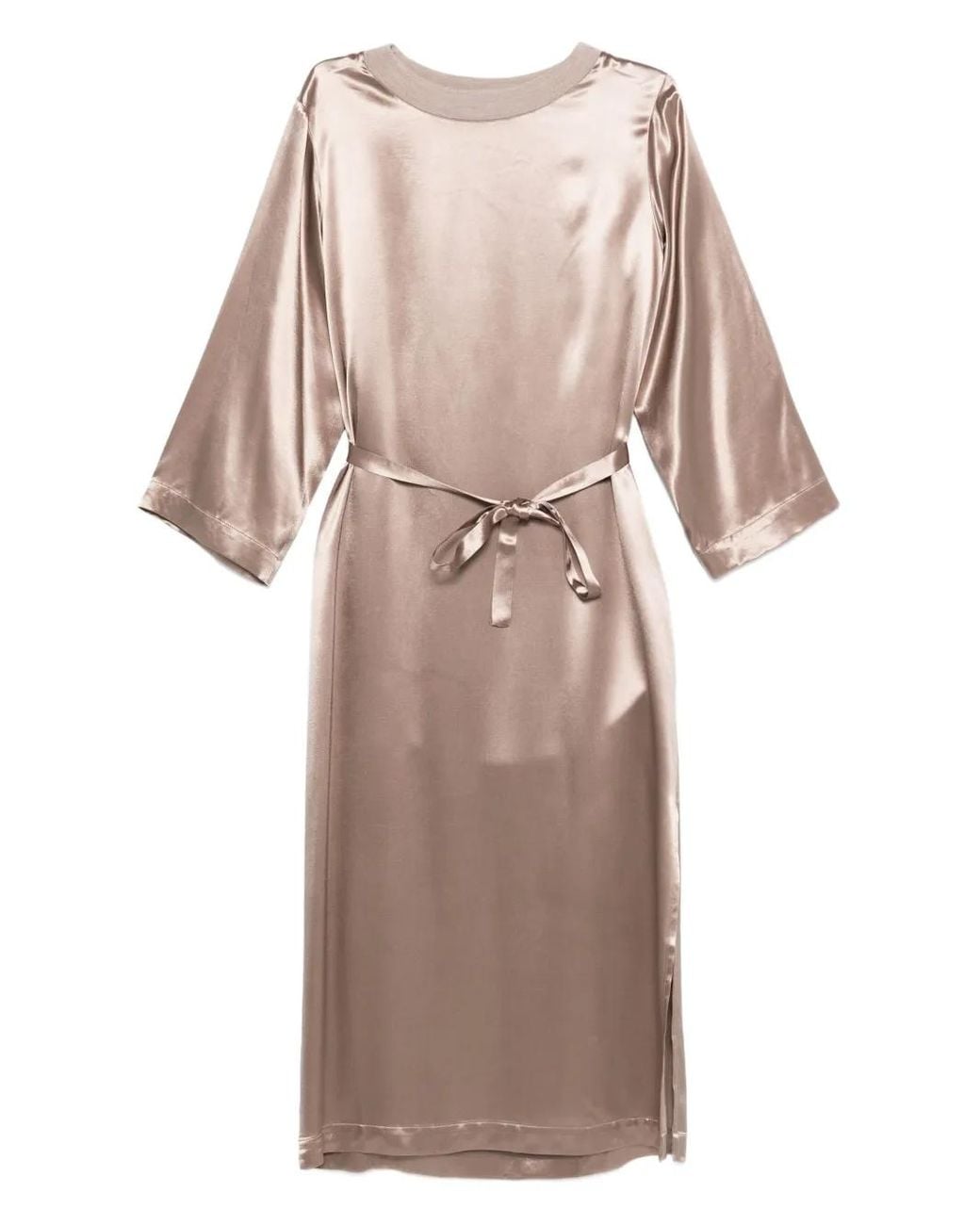 Peserico Pink Satin Midi Dress