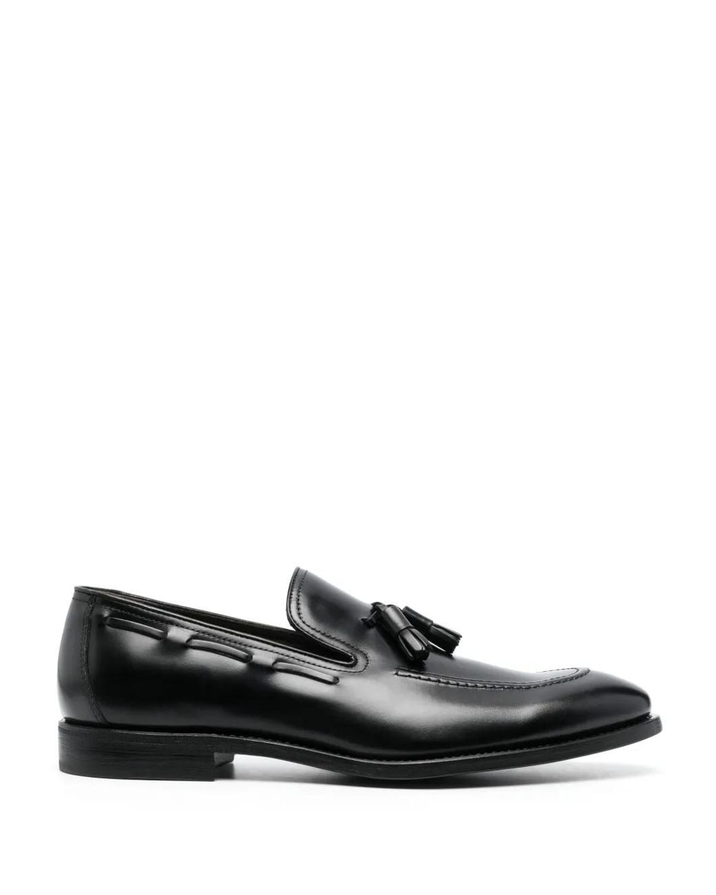 Henderson Black Tassel-Detail Leather Loafers for men