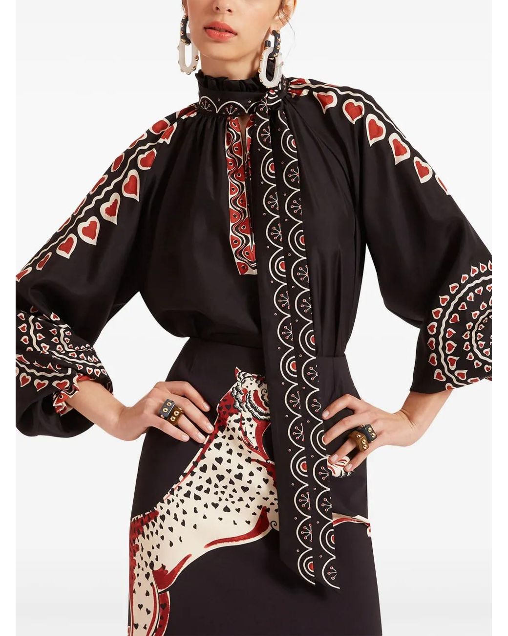 LaDoubleJ Black 'Cerere' Silk Blouse