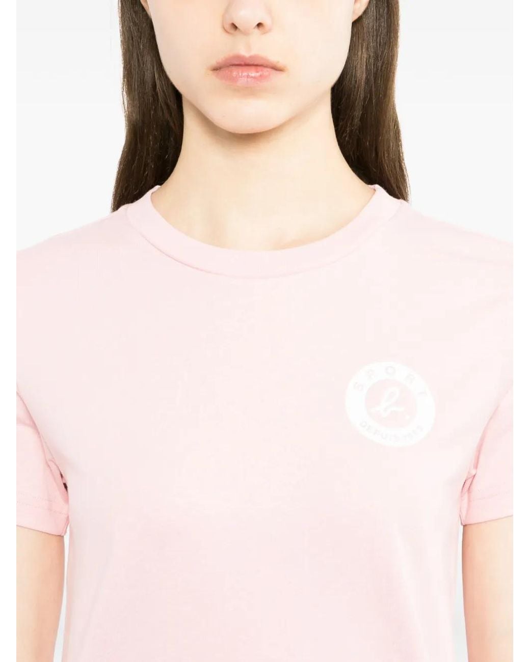 SPORT b. by agnès b. Pink Logo-Print Round Neck T-Shirt