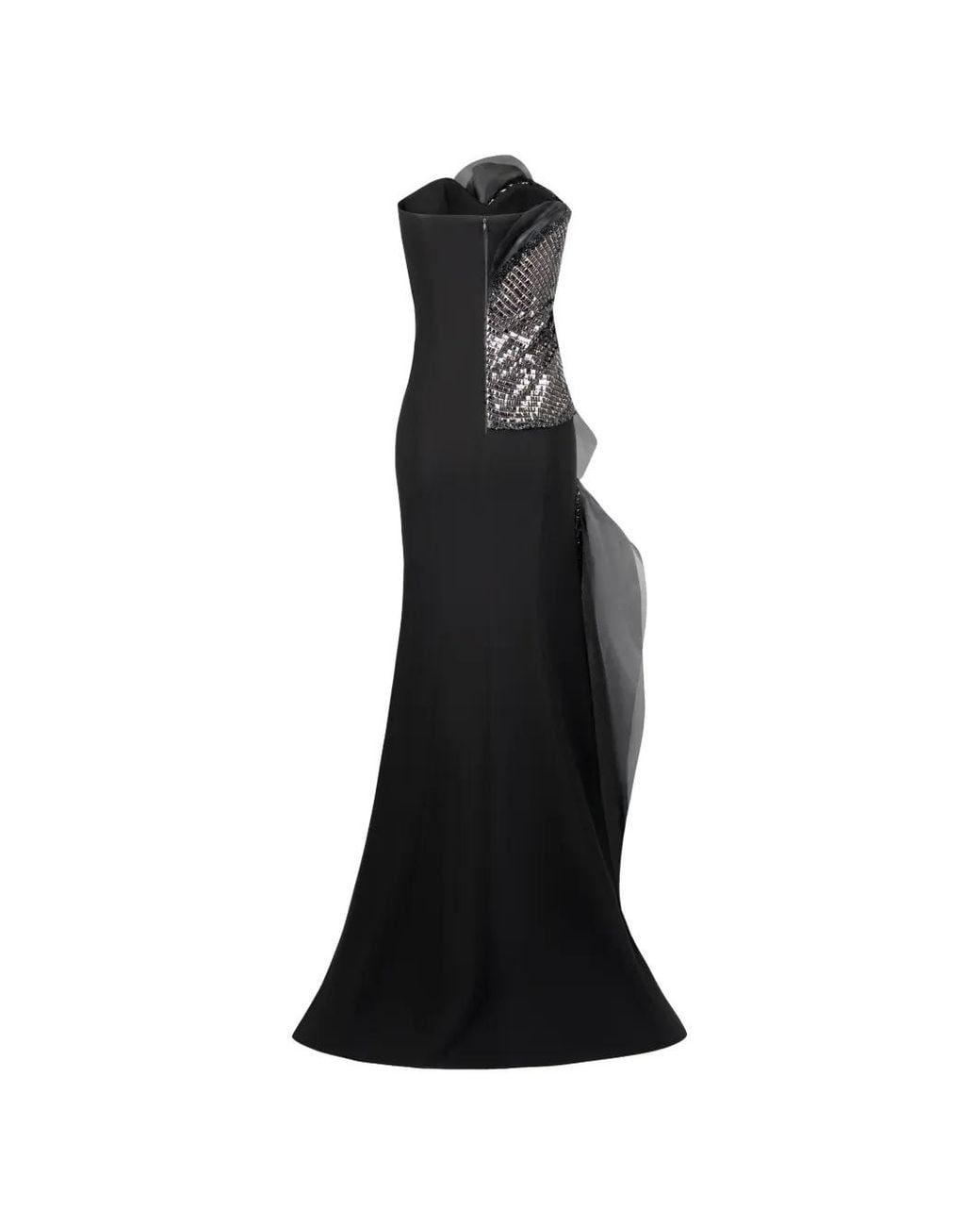 Gaby Charbachy Black Robe-Bustier À Sequins