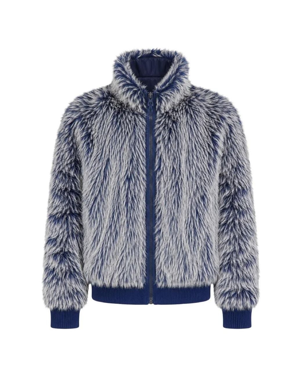 DIESEL Blue Shaggy Winter Jacket for men