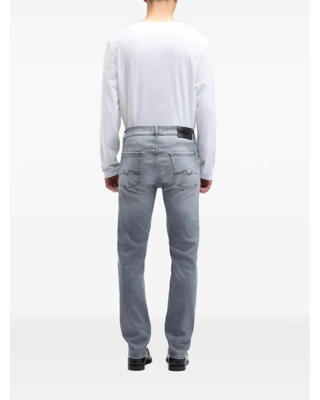 7 For All Mankind Blue Slimmy Urban Belt-Loop Jeans for men