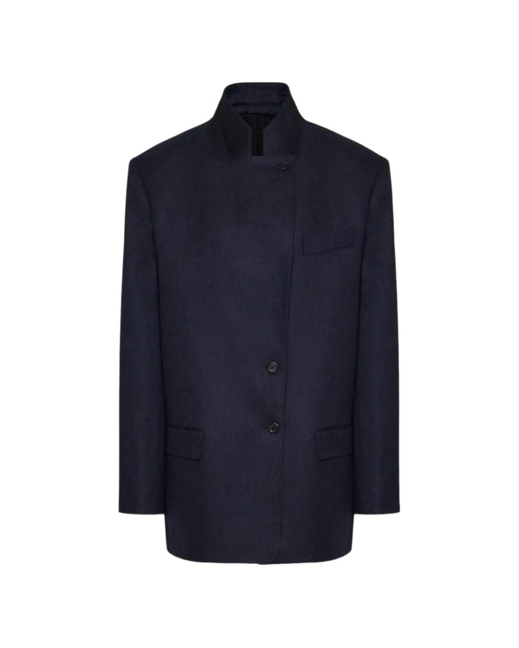 ARMARIUM Blue Arturo Asymmetric-Fastening Coat