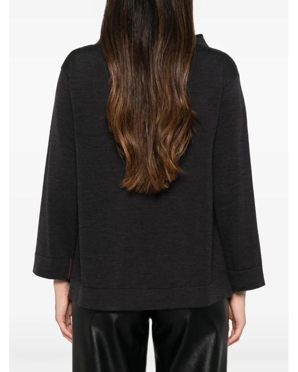 Liviana Conti Black Boat-Neck Sweater