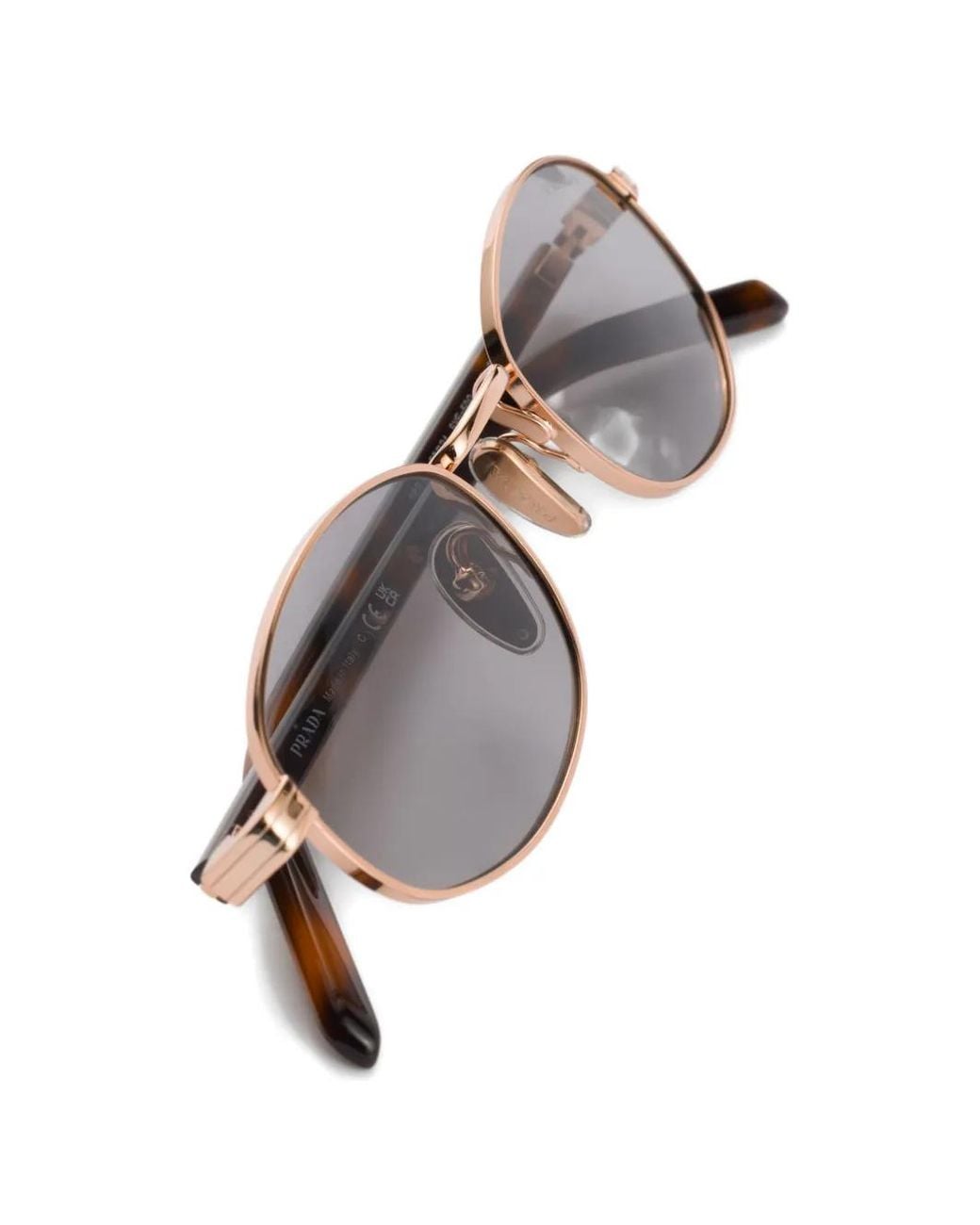 Prada White Sunglasses With The Iconic Metal Plaque