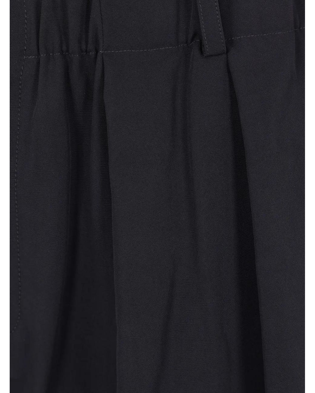 Uma Wang Blue Pleated Cropped Trousers for men