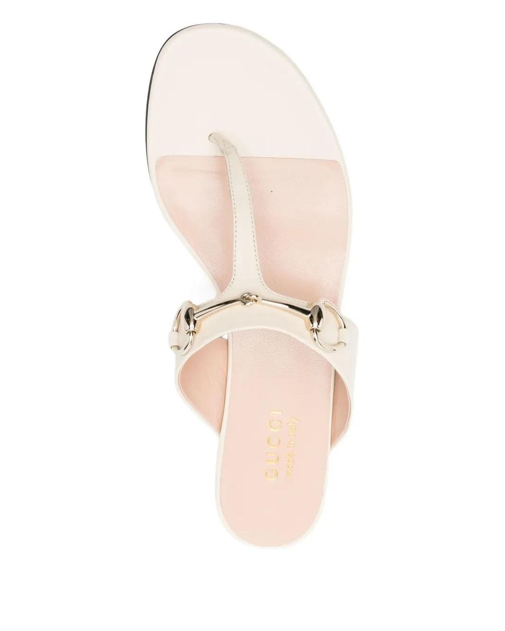 Gucci White Horsebit Sandals