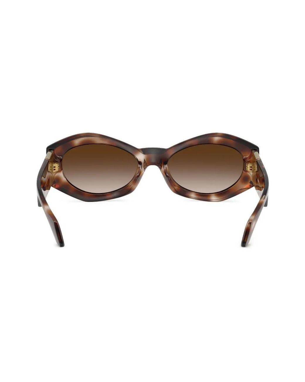Versace Brown Medusa-Plaque Oval-Frame Sunglasses