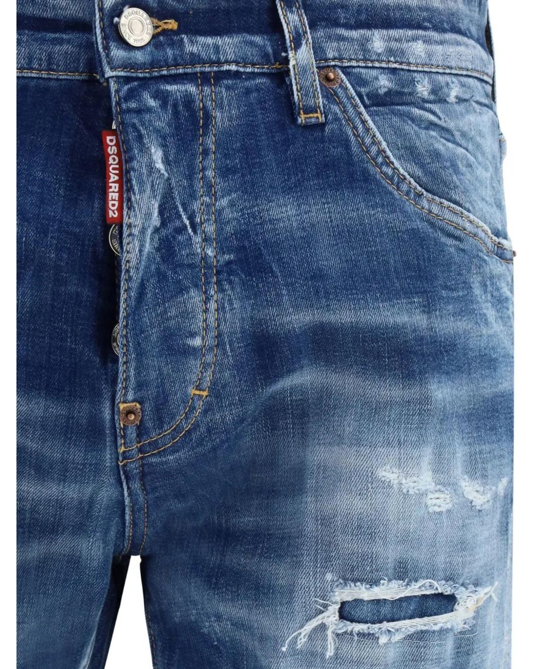DSquared² Blue Distressed Jeans for men