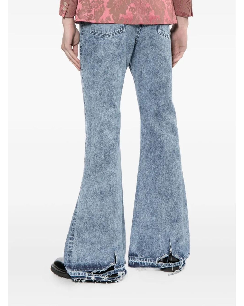 Junya Watanabe Blue Frayed-Hem Jeans for men