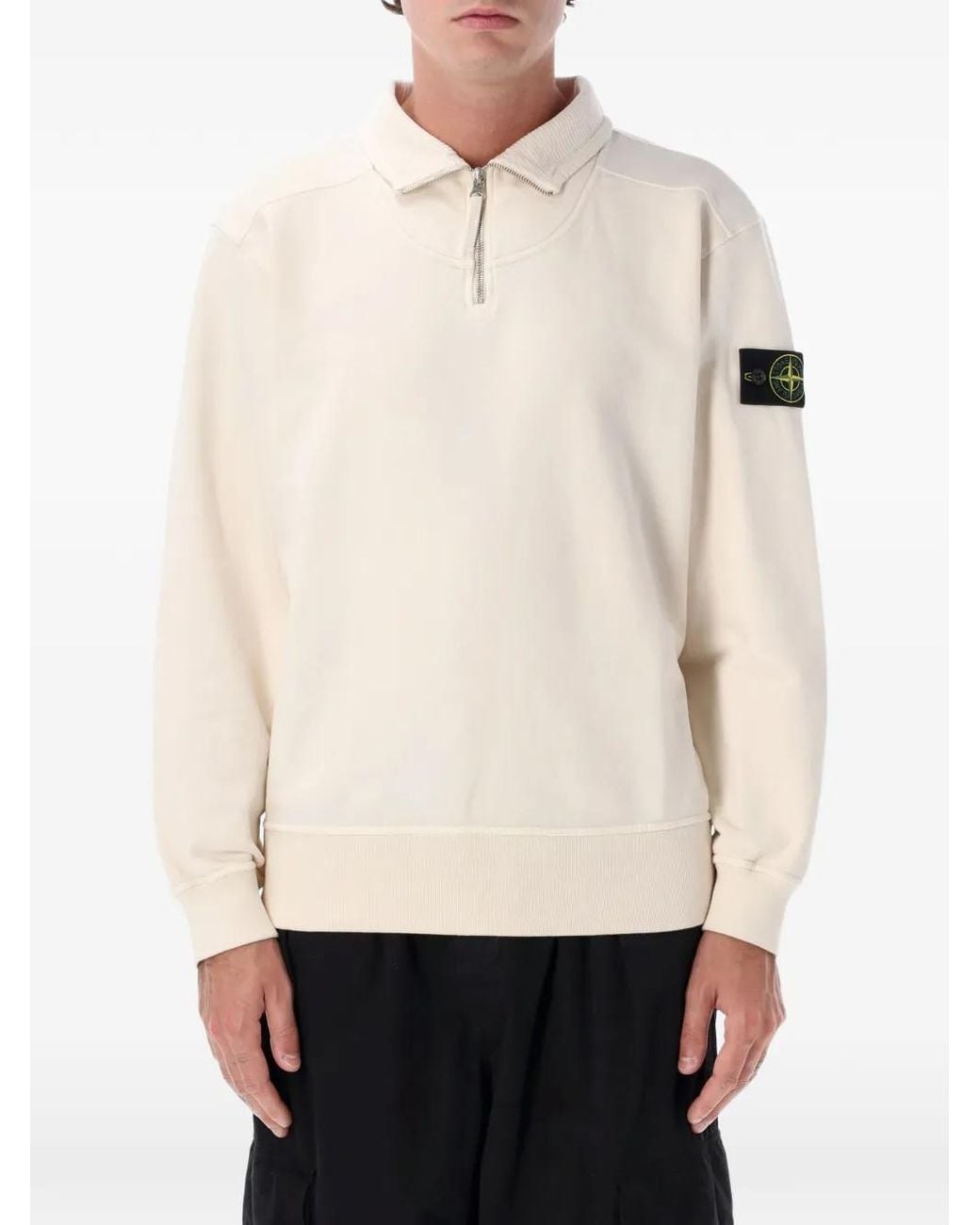 Stone Island Natural 6100021 Brushed Organic Cotton Fleece Sweatshirt for men