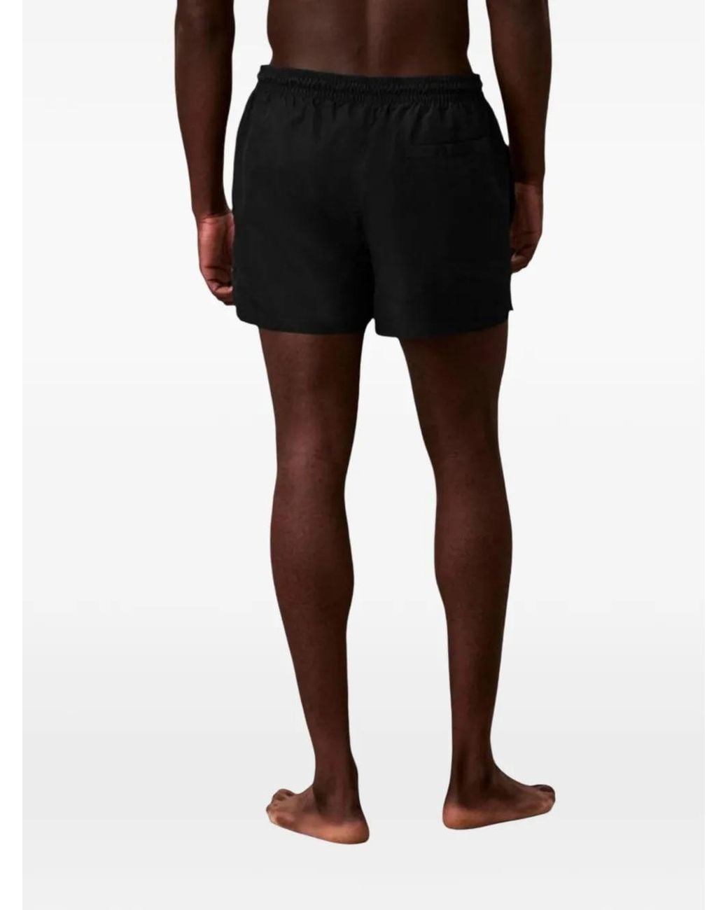 Calvin Klein Black Logo-Print Drawstring Swim Shorts for men