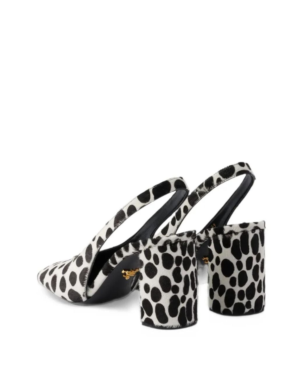 Prada White Calf-Hair Slingback Pumps