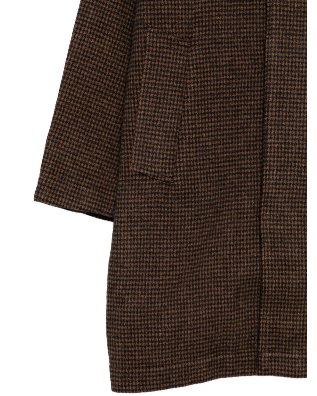 Universal Works Brown Houndstooth-Pattern Coat for men