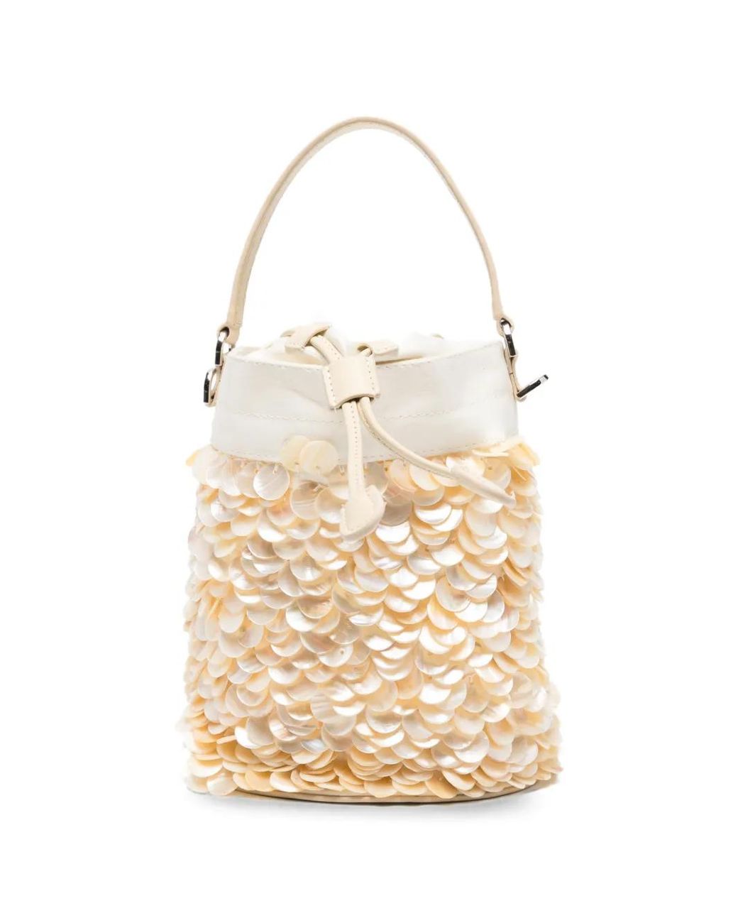 Staud White Mini Lila Bucket Bag