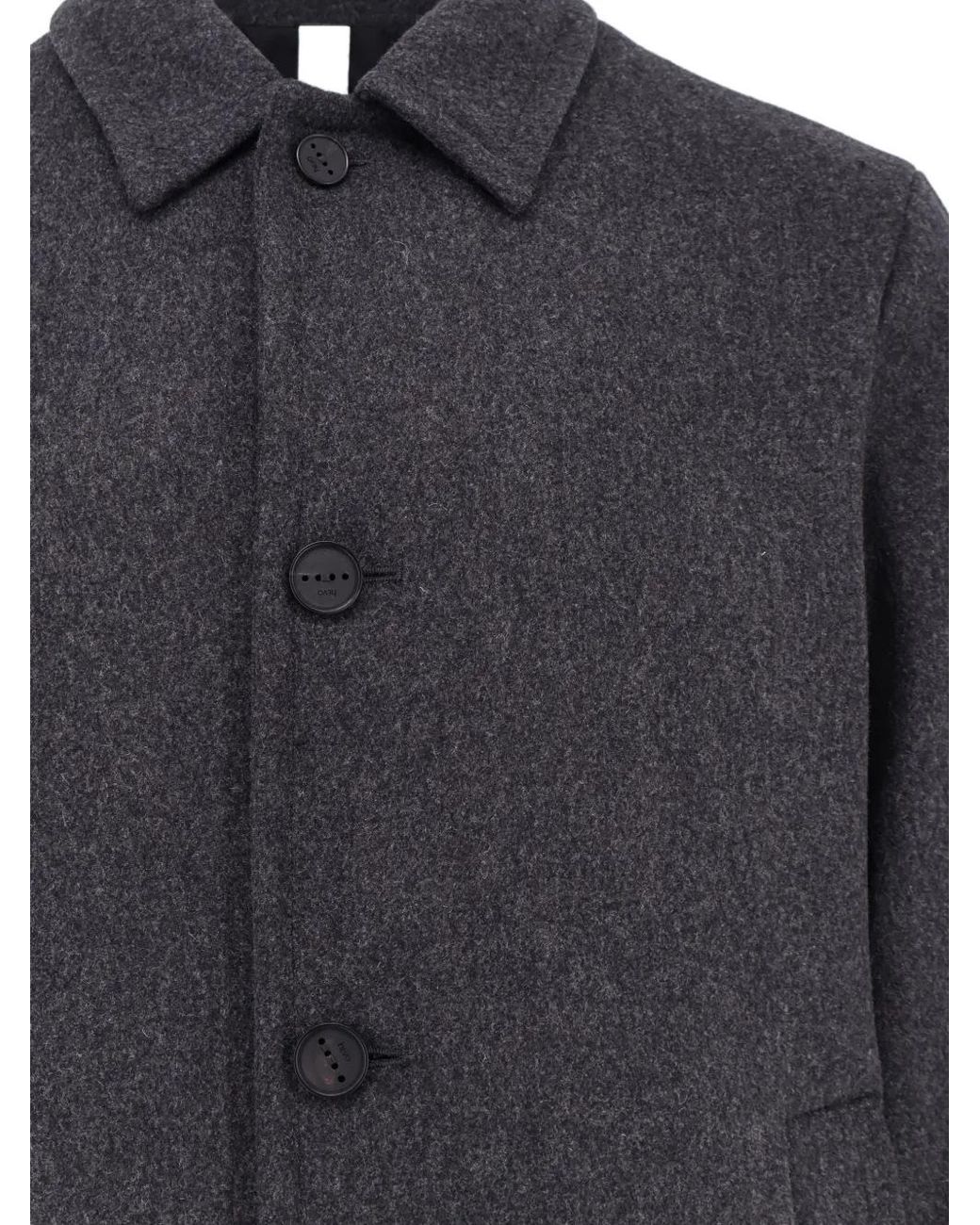 Hevò Blue Button-Up Single-Breasted Coat for men