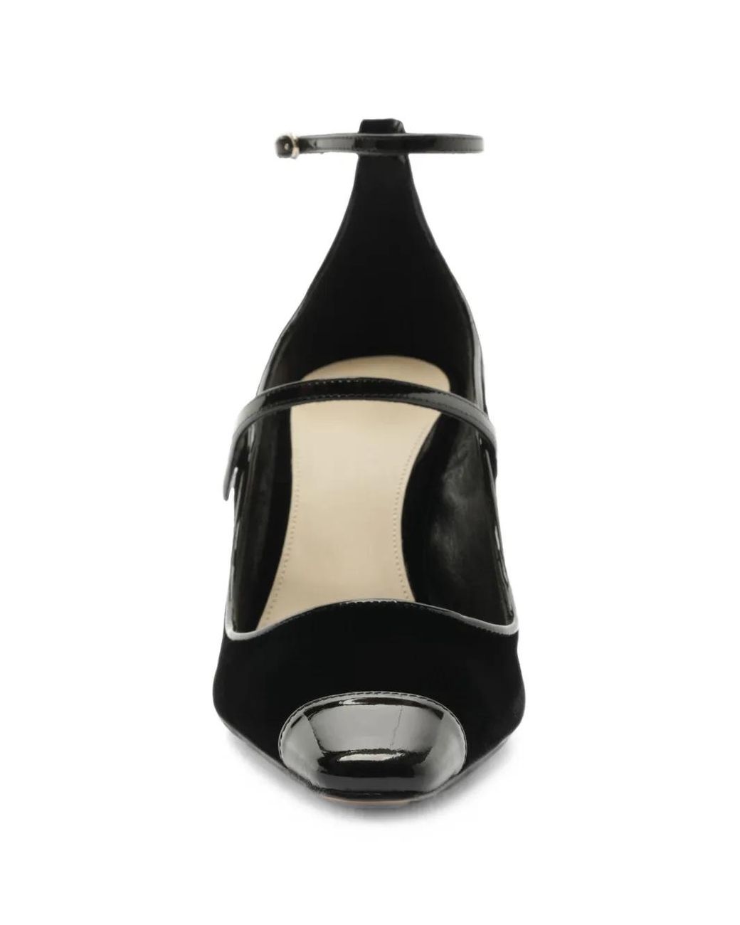 Alexandre Birman Black Tita Wave Patent-Leather-Trimmed Pumps