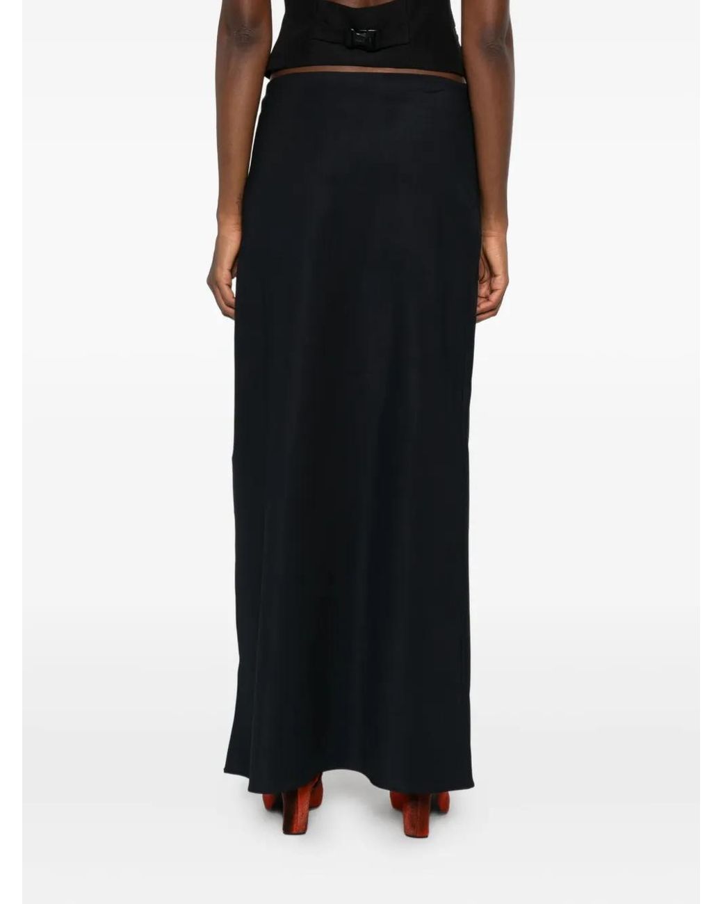 Coperni Black Belted Oval-Buckle Mini Dress