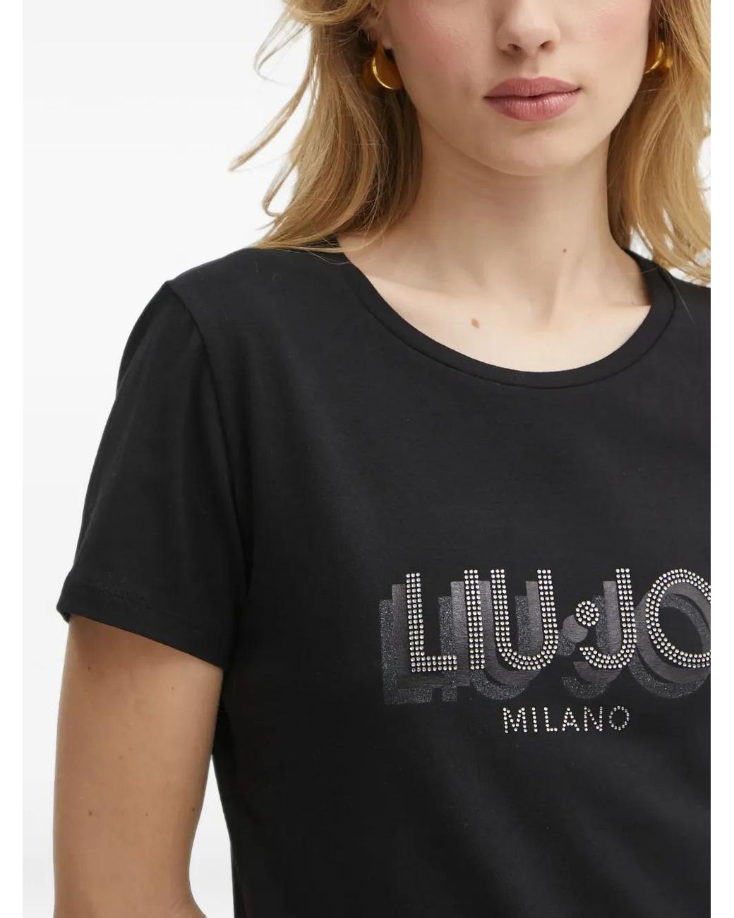 Liu Jo Black Logo-Print T-Shirt