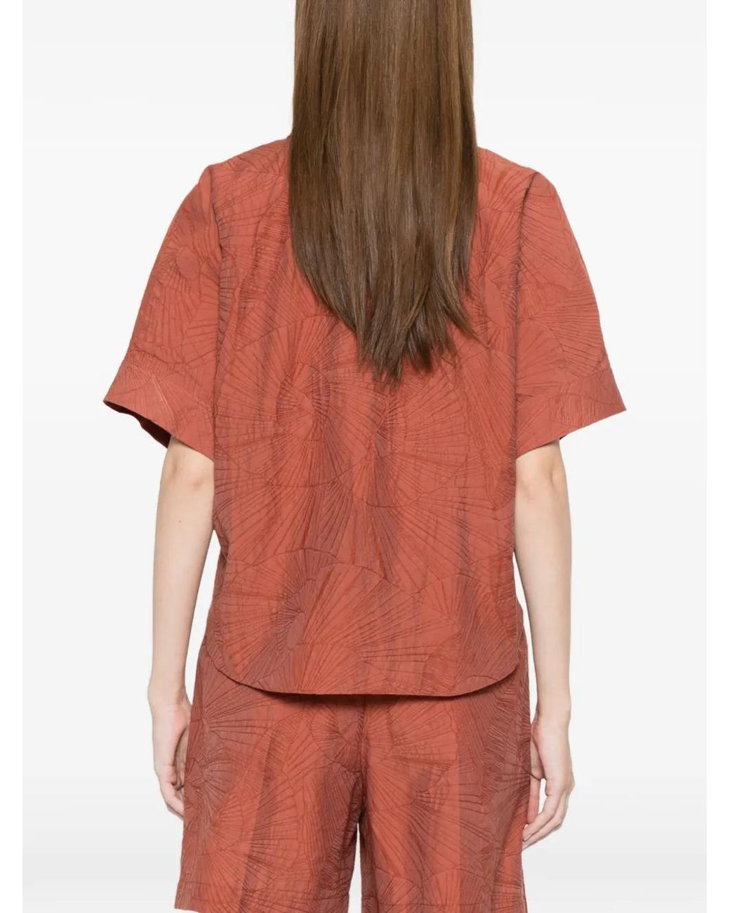 Blusa Con Motivo Brunello Cucinelli de color Orange