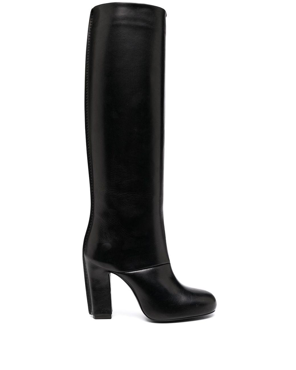 Lemaire Leather Knee-length Boots in Black - Lyst