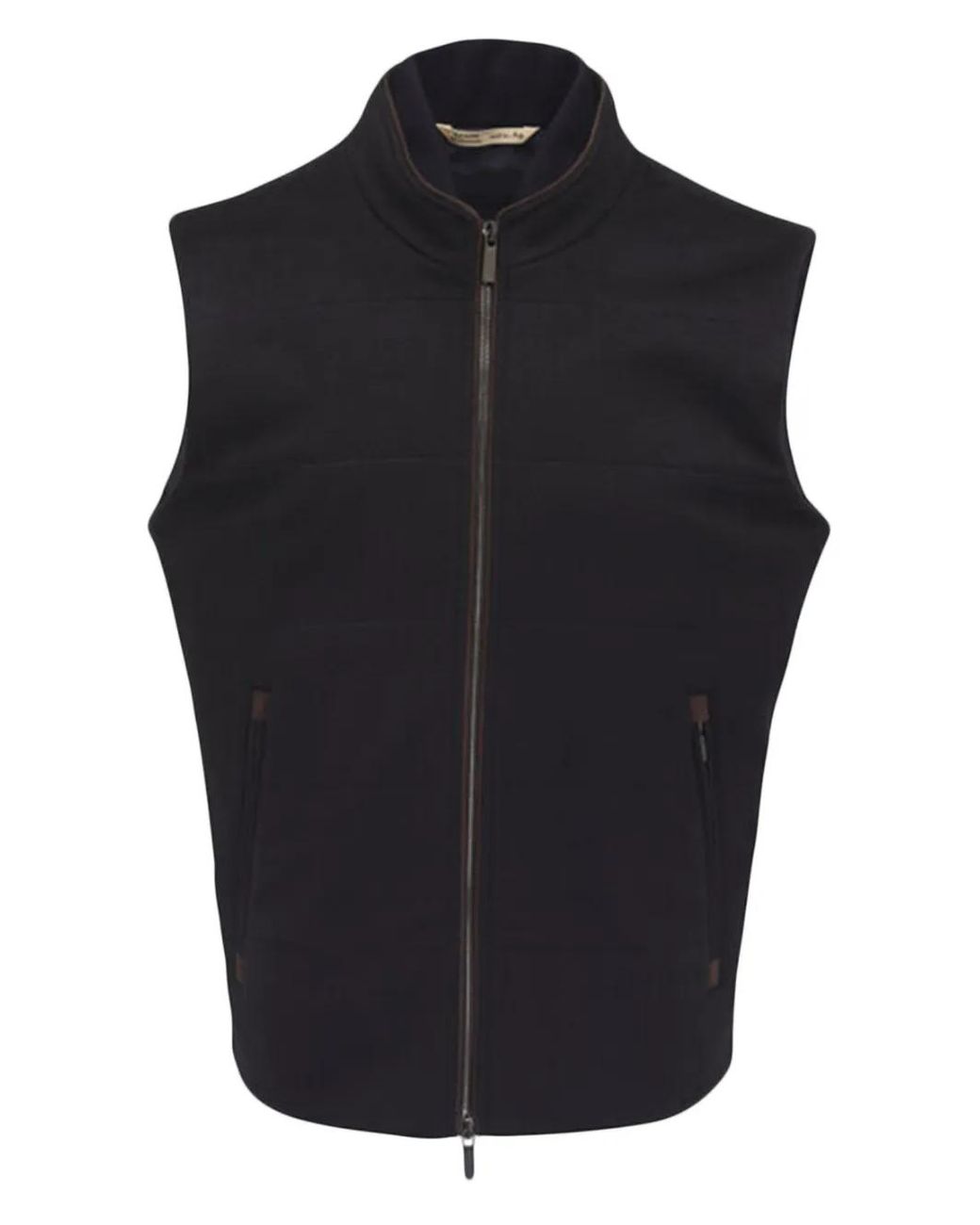 Maurizio Baldassari Black Zip Sleeveless Gilet for men