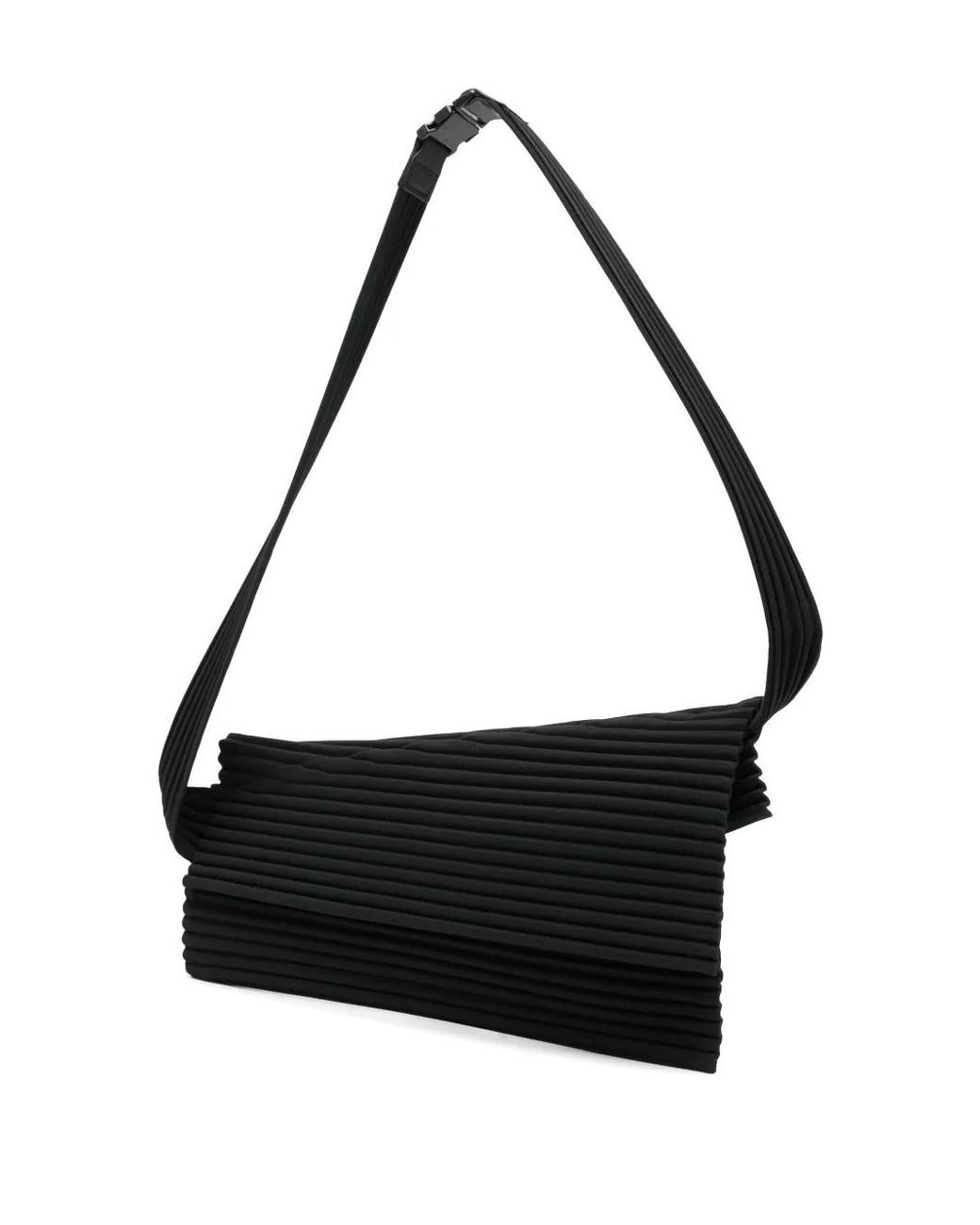 Homme Plissé Issey Miyake Overlap Shoulder Bag in Black for Men | Lyst