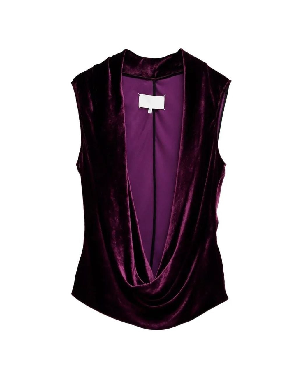Maison Margiela Purple Draped Velvet Top