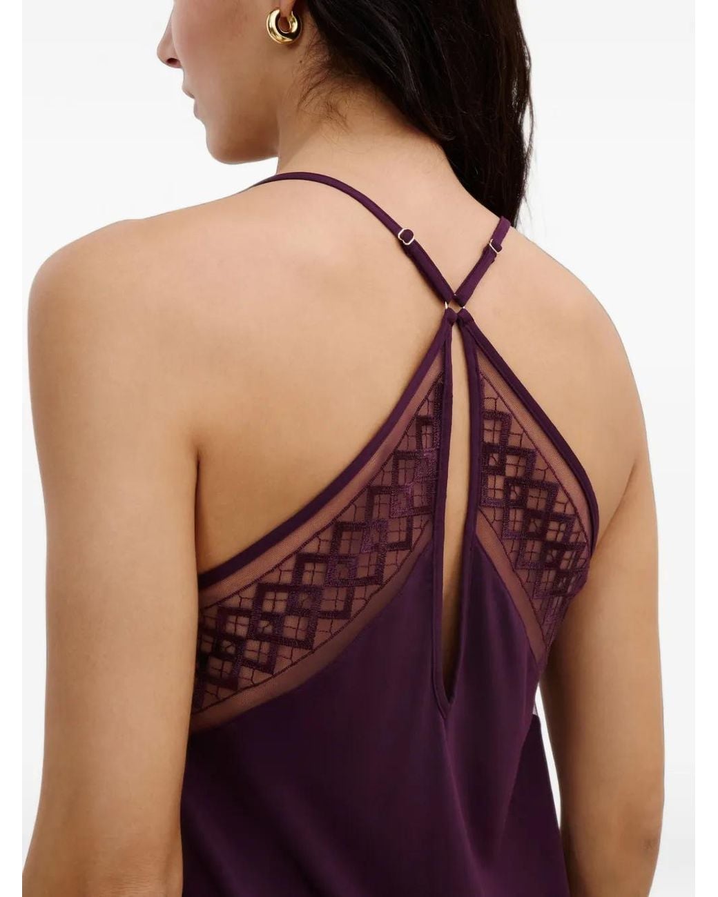 Aubade Purple Sweet Obsession Lace-Panelled Pyjama Top