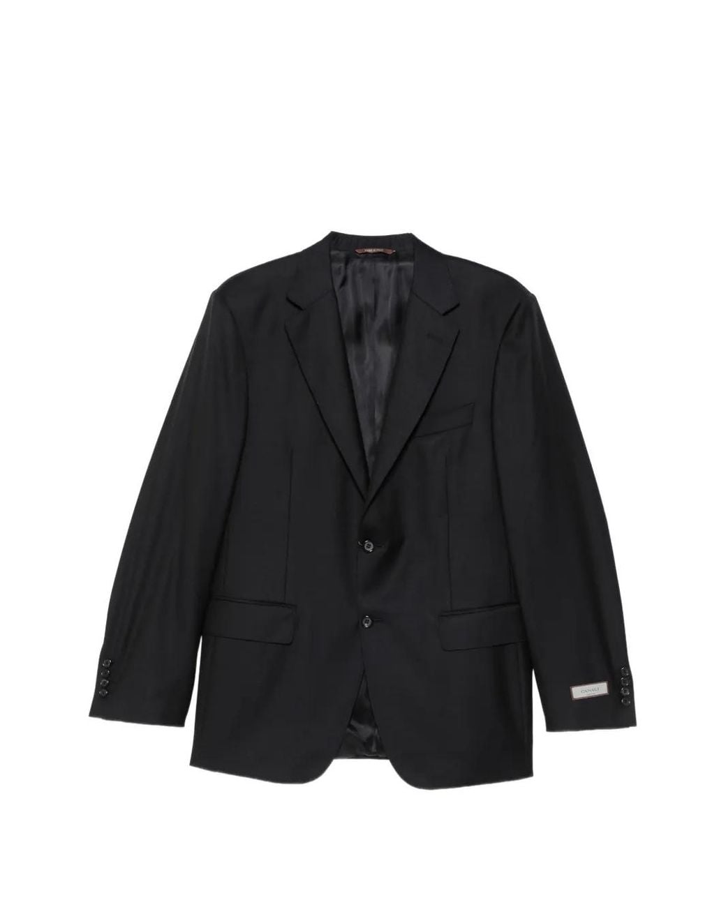Canali Black Single-Breasted Notched-Lapel Suit for men