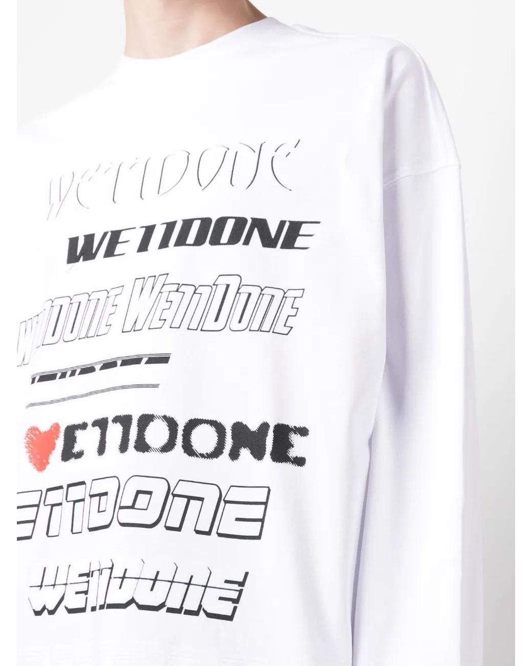 we11done White Logo-Print Cotton Sweatshirt for men