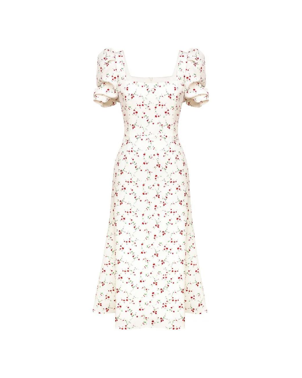 POST MERIDIEM White Square-Neck Midi Dress