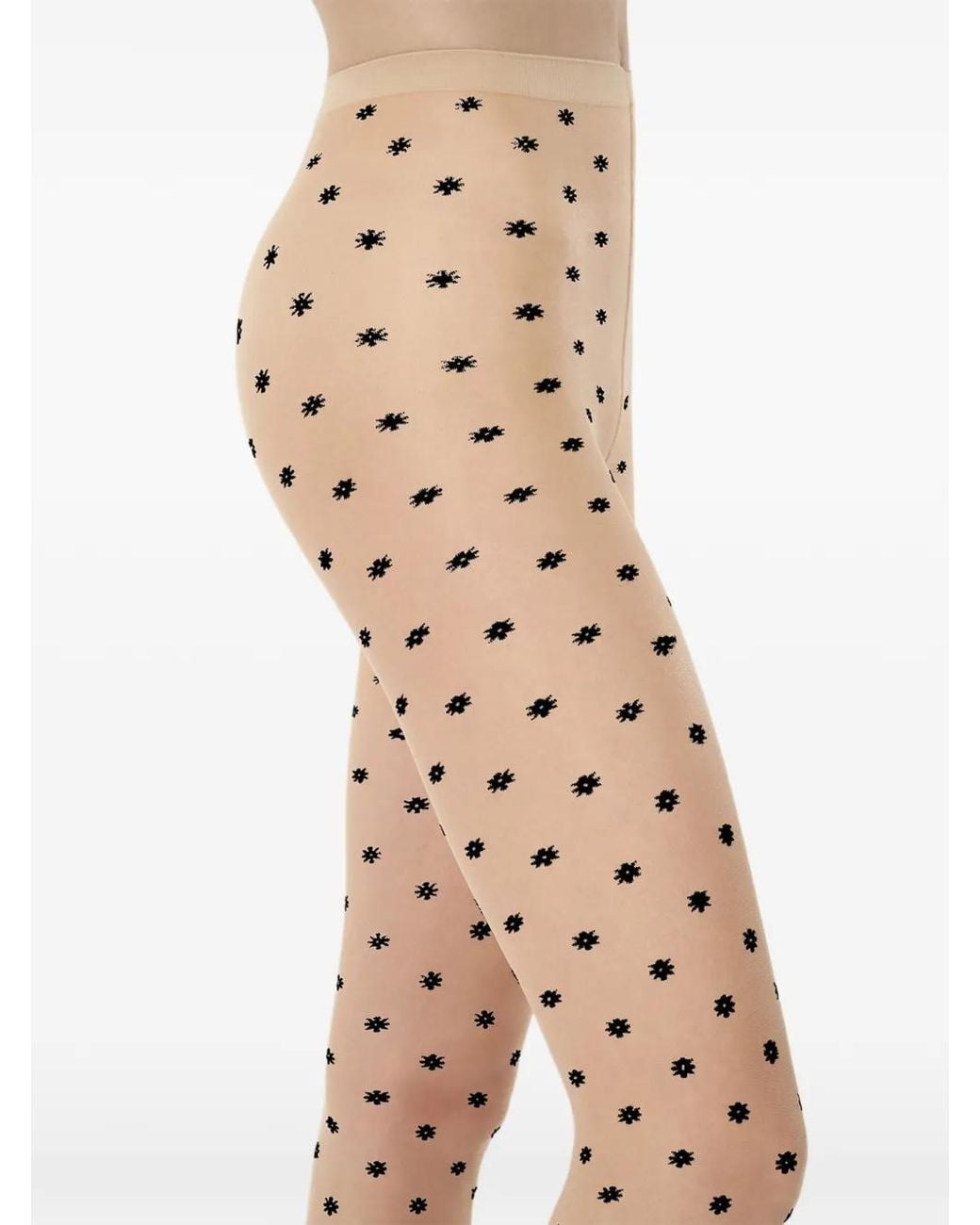 Wolford White Daisy Floral-Pattern Tights