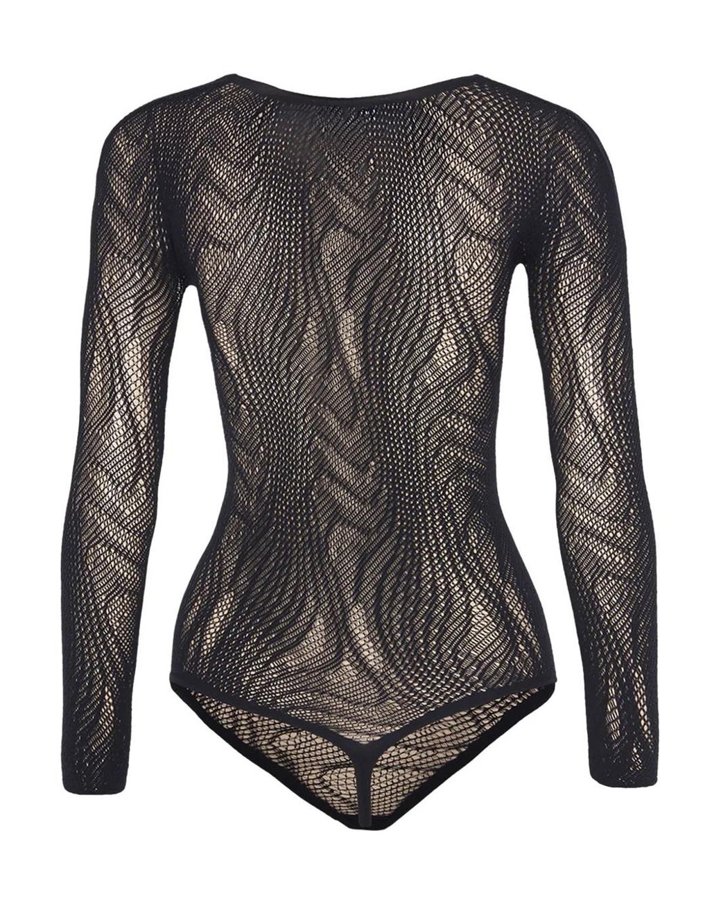 Wolford Black Snake Net String Bodysuit