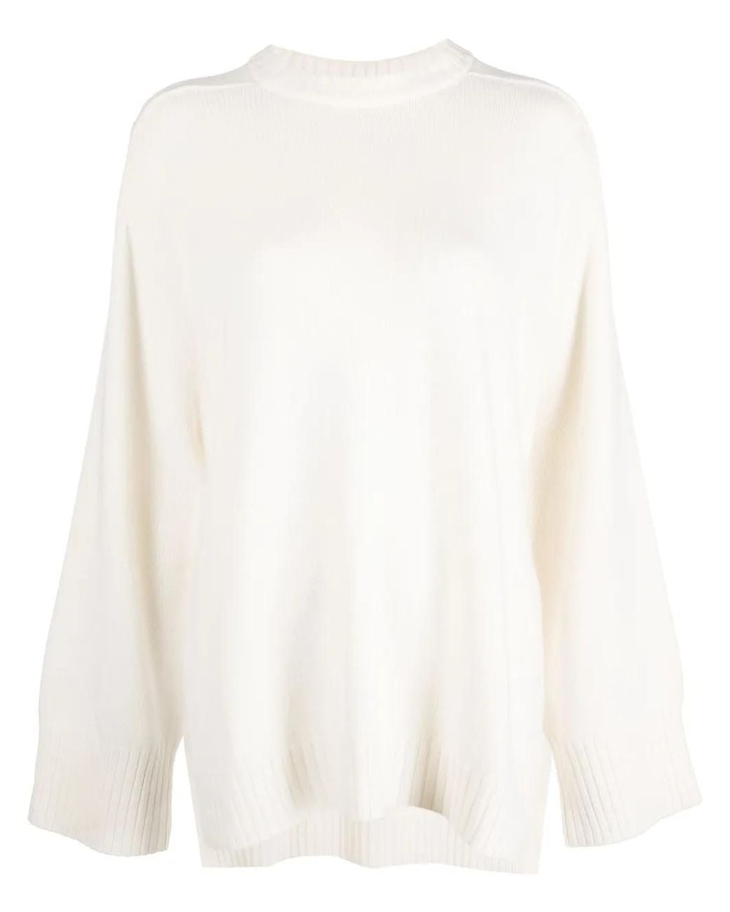 Loulou de Saison White Safi Wool-Blend Crew-Neck Jumper
