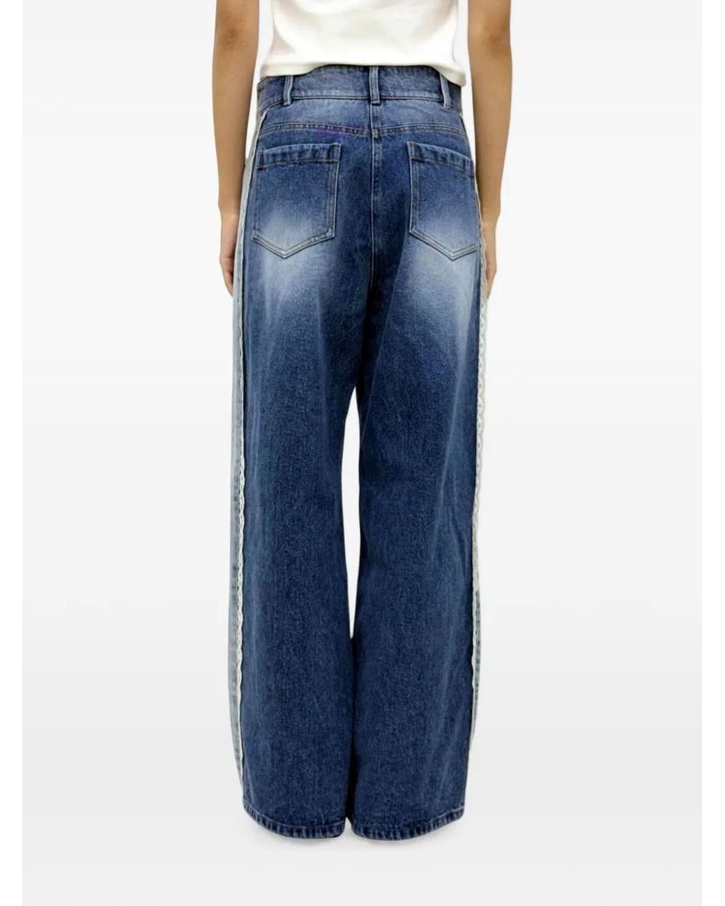 EPINGLER Blue Jean Ample À Finitions En Dentelle