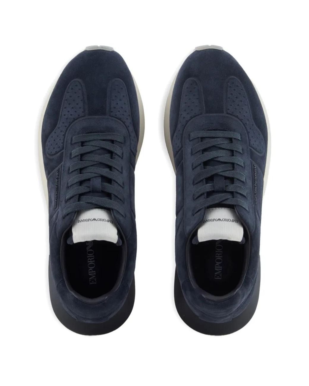 Emporio Armani Blue Logo-Detail Sneakers for men