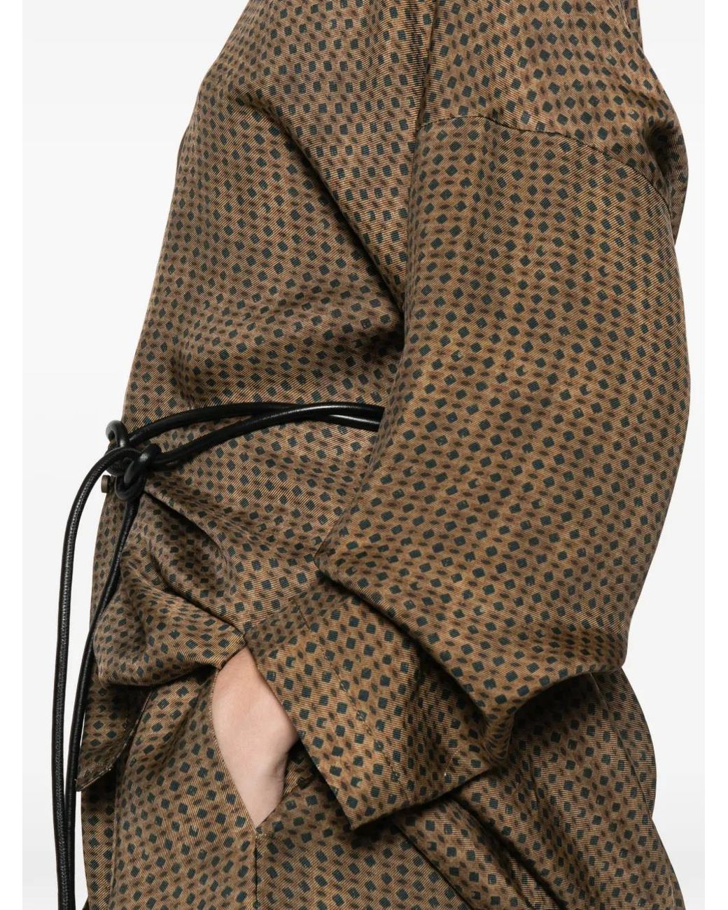 Uma Wang Natural Tate Geometric-Pattern Shirt